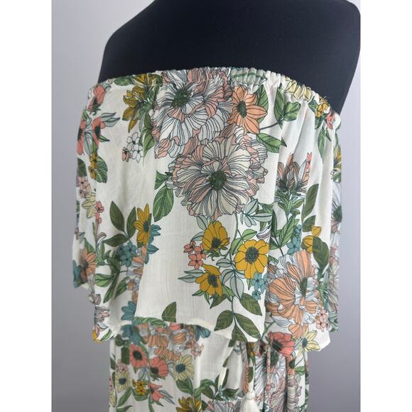 O'Neill Size XXL Sadi Maxi Dress Strapless Floral Beach Flowy Vacation Resort - Picture 8 of 16